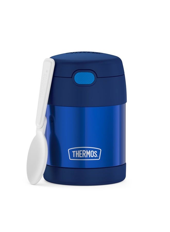 THERMOS FUNTAINER 10 Ounce Stainless Steel Vacuum Insulated Kids Food Jar with Folding Spoon, Navy - Image 1